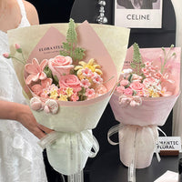 Handmade crocheted flower bouquet