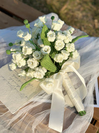 Hand-crocheted lily of the valley bouquet
