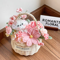 Hand-woven flower basket