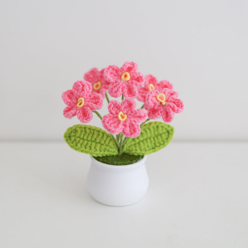 Hand crochet potted plants - forget-me-not