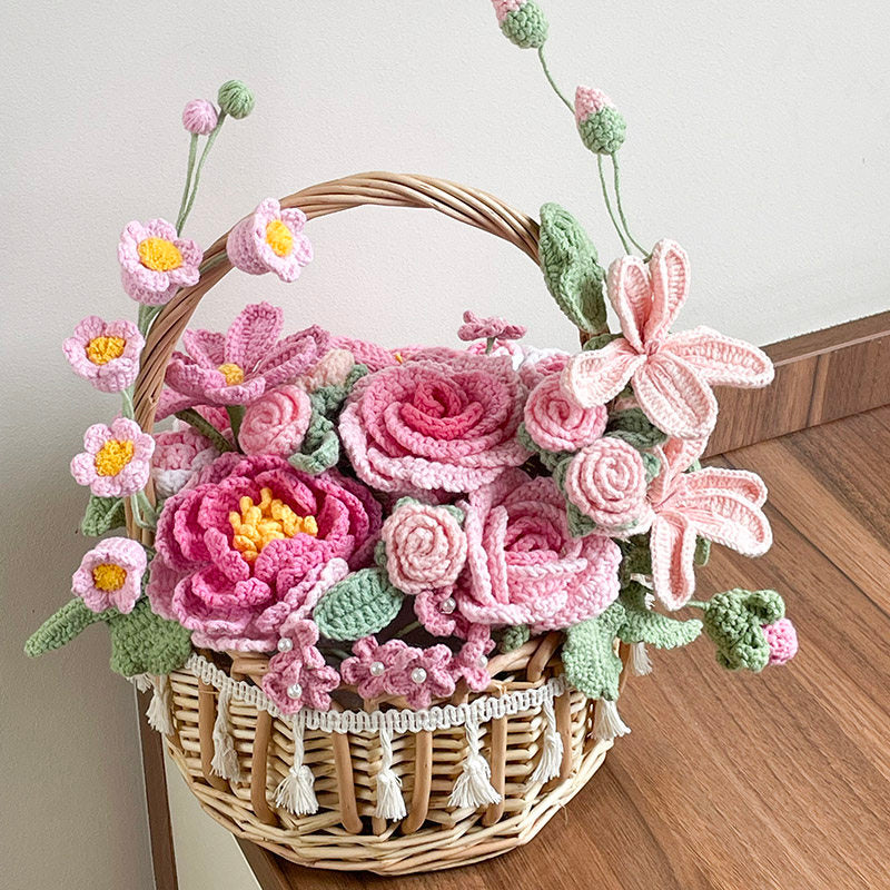Hand-woven flower basket