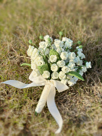 Hand-crocheted lily of the valley bouquet