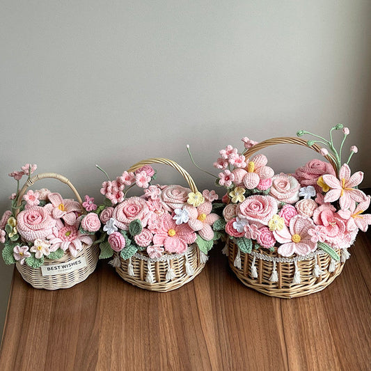 Hand-woven flower basket