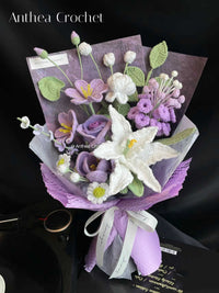 Elegant and fresh handmade crochet bouquet