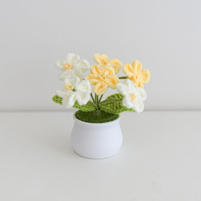 Hand crochet potted plants - forget-me-not