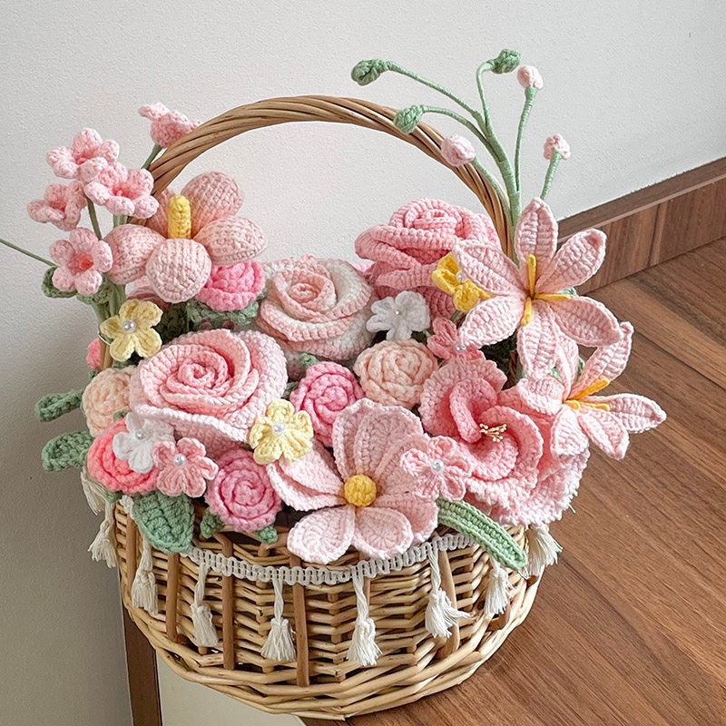 Hand-woven flower basket