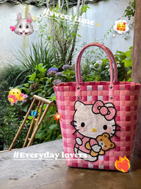 kitty woven bag