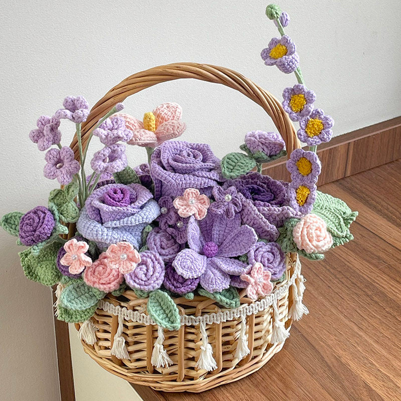Hand-woven flower basket