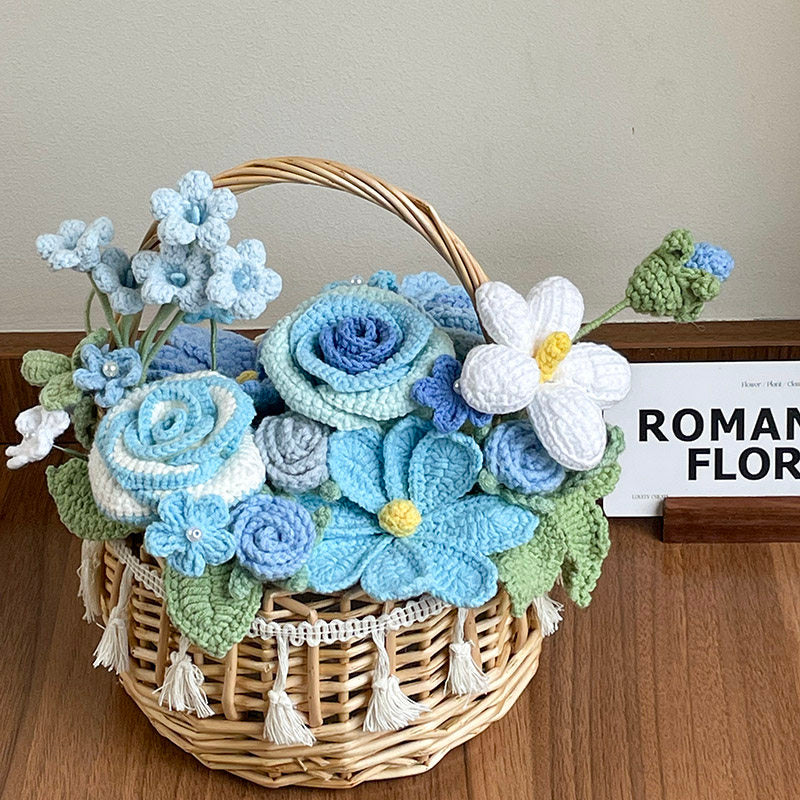 Hand-woven flower basket