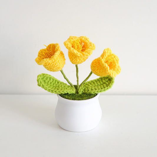 Hand crochet potted plant - lily of the valley