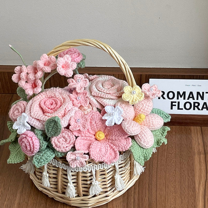 Hand-woven flower basket