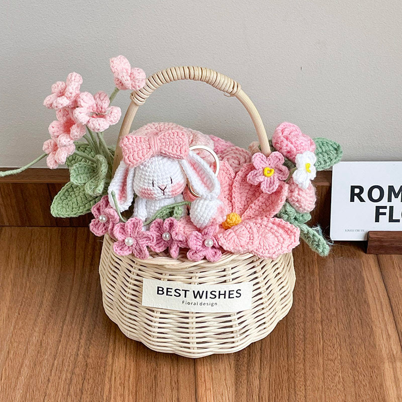 Hand-woven flower basket