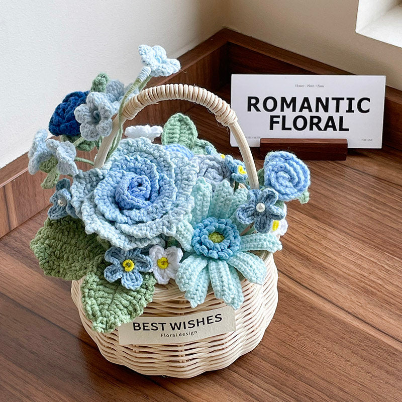 Hand-woven flower basket