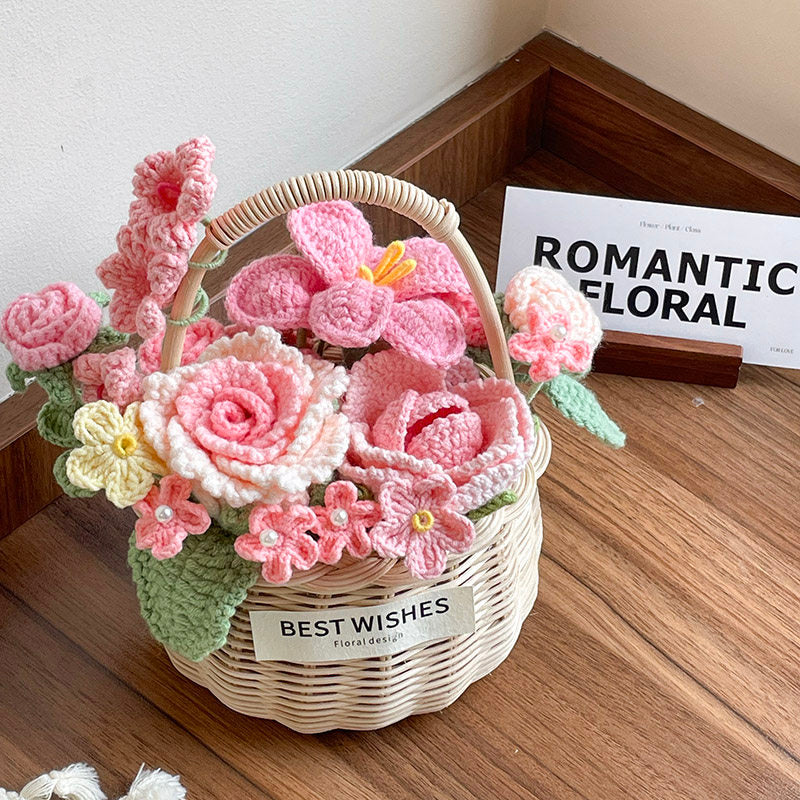 Hand-woven flower basket