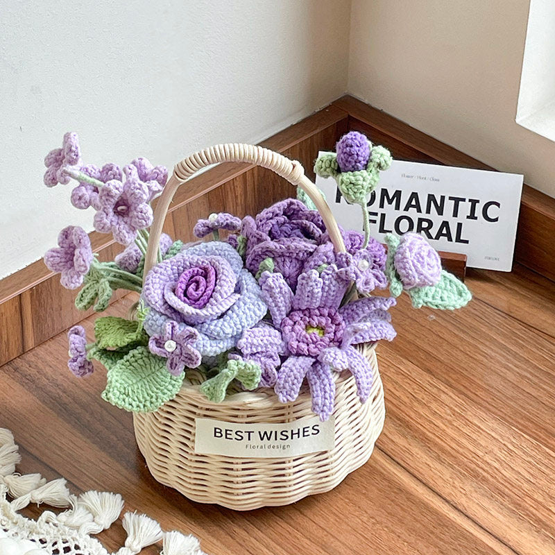 Hand-woven flower basket
