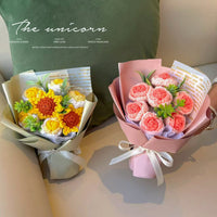 Hand-crocheted mini flower bouquet (handmade gift)