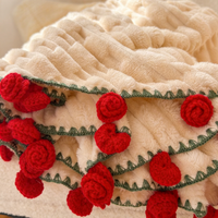 Romantic rose bouquet blanket