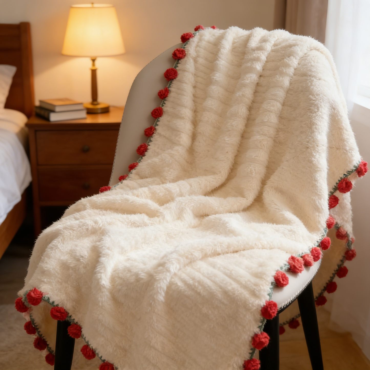 Romantic rose bouquet blanket