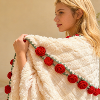 Romantic rose bouquet blanket