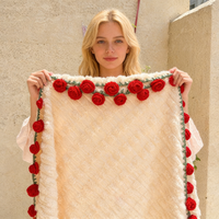 Romantic rose bouquet blanket