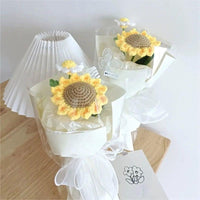 Knitted tulip bouquet Sunflower bouquet
