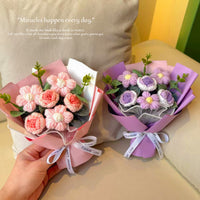 Hand-crocheted mini flower bouquet (handmade gift)