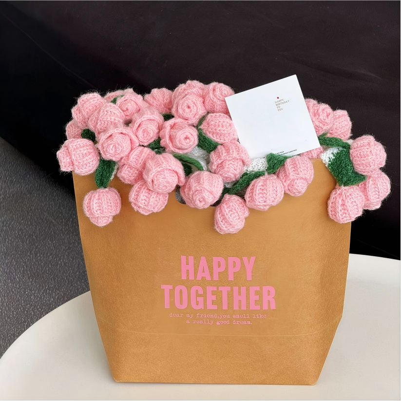 Handmade rose flower blanket - Gift box packaging