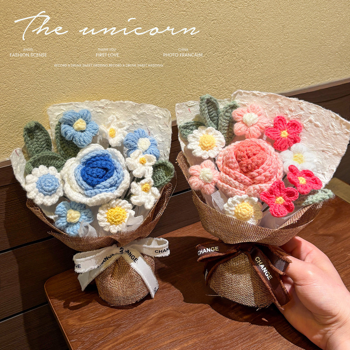 Hand-Knitted Flower – Finished Gift Box