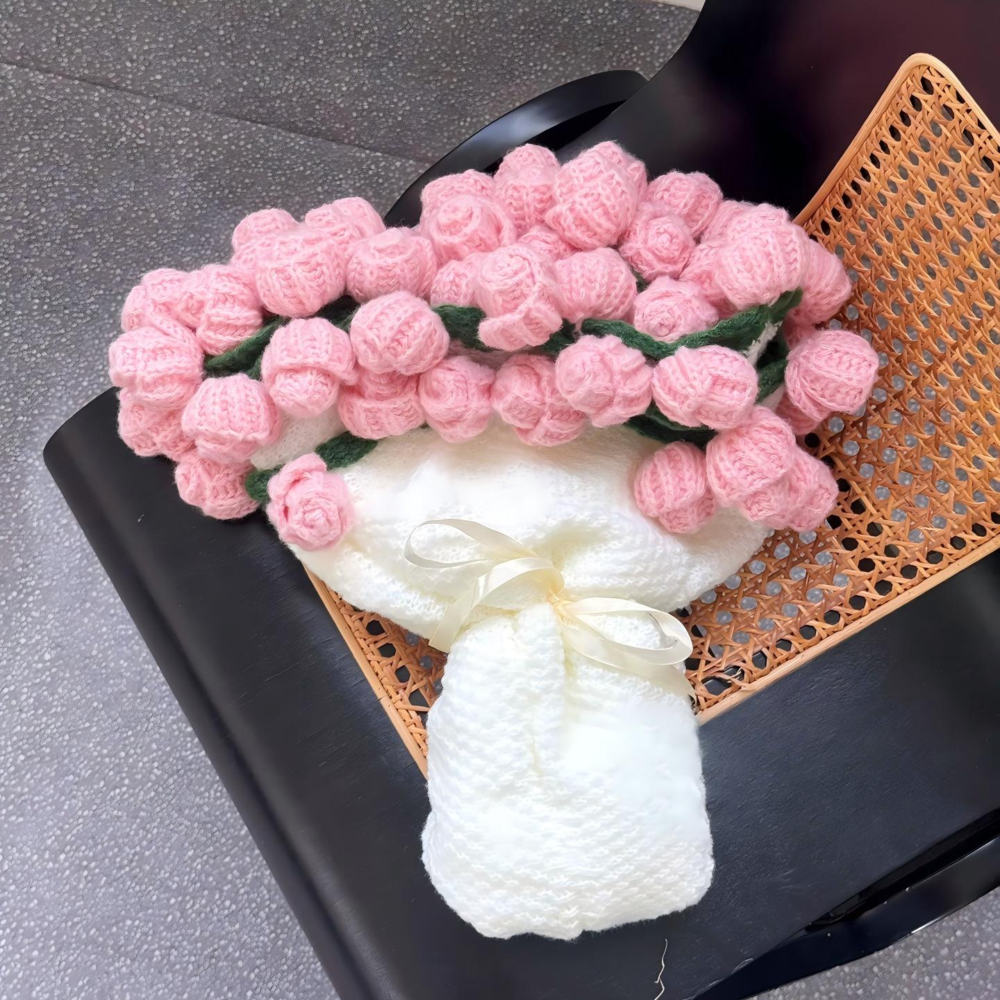 Handmade rose flower blanket - Gift box packaging