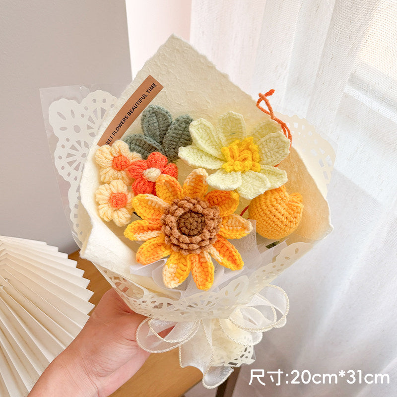 Hand-Knitted Flower – Finished Gift Box
