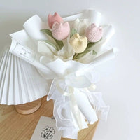 Knitted tulip bouquet Sunflower bouquet