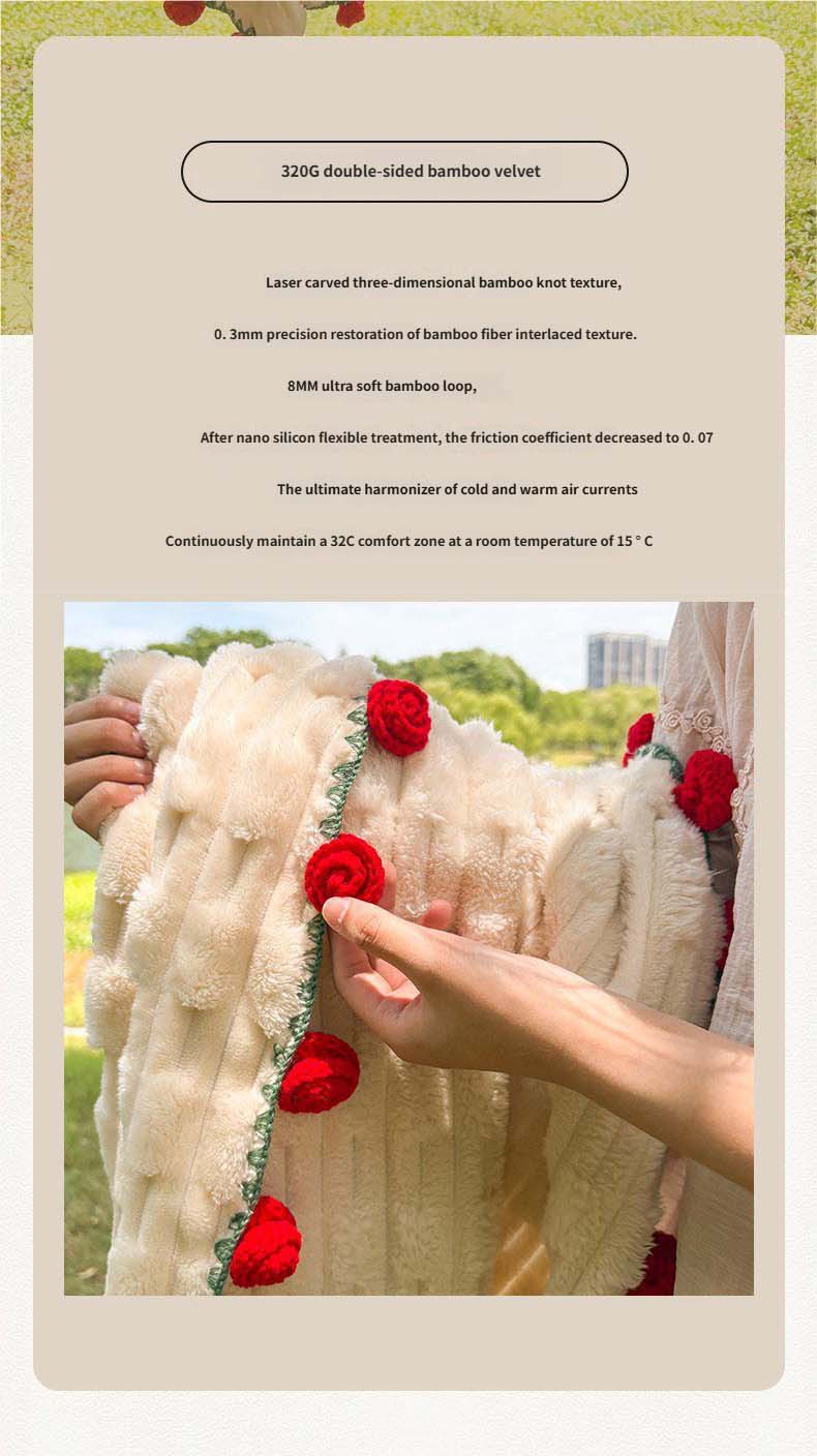 Romantic rose bouquet blanket