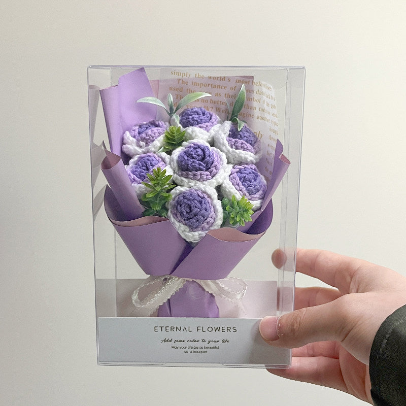 Hand-crocheted mini flower bouquet (handmade gift)