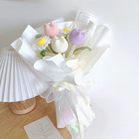 Knitted tulip bouquet Sunflower bouquet