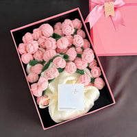 Handmade rose flower blanket - Gift box packaging