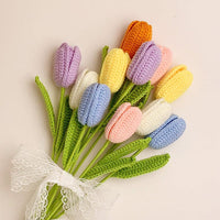 Handmade Tulip Crochet Flower Knitted Flower
