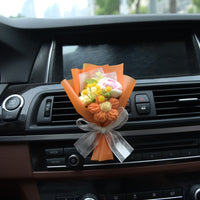 Knitted mini flower bouquet car air conditioner outlet decoration