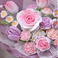 Handmade extra large pink and purple Thai rose bouquet