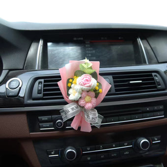 compare product Knitted mini flower bouquet car air conditioner outlet decoration