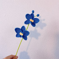 Hand-crocheted double-headed and three-headed phalaenopsis