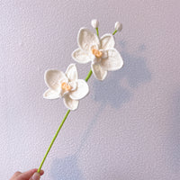 Hand-crocheted double-headed and three-headed phalaenopsis