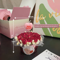 Cup Dried Flower Rose Birthday Candle Decoration