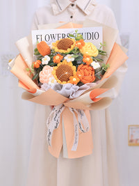 Handwoven Sunflower Rose Bouquet