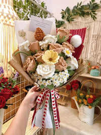 Hand-woven Rose Sims Azalea Mixed Bouquet