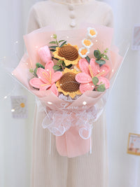 Handwoven Sunflower Rose Bouquet