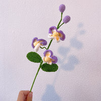 Hand-crocheted double-headed and three-headed phalaenopsis