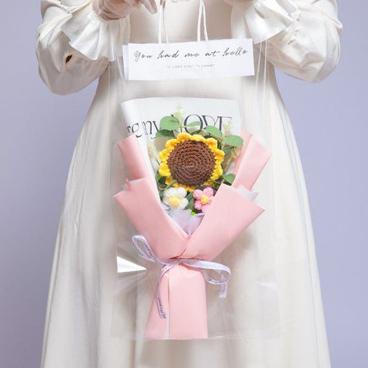 Crochet Flowers Bouquet Handmade Knitted Sunflower Bouquet