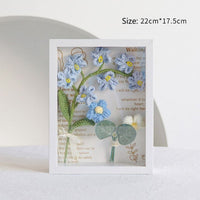 Handmade Knitted Flower Shadow Box Frame