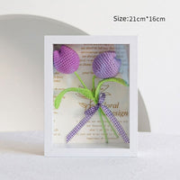 Handmade Knitted Flower Shadow Box Frame