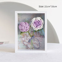 Handmade Knitted Flower Shadow Box Frame
